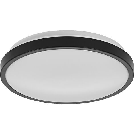 LEDVANCE ORBIS DISC Badezimmer-Deckenleuchte 300mm, schwarz, 18W, 2200lm, warm- bis kaltweißes Weißlicht, per Lichtschalter steuerbar, besonders schlankes Design, IP44 Schutzklasse, 3000K-4000K