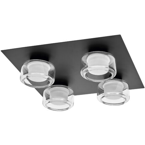 LEDVANCE ORBIS Flame Wand- und Deckenleuchte mit LED, schwarz, 22W, 1400lm, 3000/4000K, Farbtemperatur über Wandschalter einstellbar (kaltweiß/warmweiß), IP44 Schutz vor Fremdkörpern und Spritzwasser