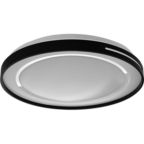 LEDVANCE ORBIS LISA SMART+ WiFi luminaire Ø 48cm, plafonnier LED gradable pour l'intérieur, 30W, température de couleur 2700 - 6500K, 3300 lumen, blanc avec anneau noir et sortie de lumière latérale