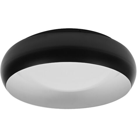 LEDVANCE ORBIS Livia LED avec anneau métallique, noir et blanc, 16W, 1000lm, 3000K, 300mm, 830 blanc chaud convivial, dimmabsur 3 niveaux par clic, IP20, vis de montage et chevilles incluses