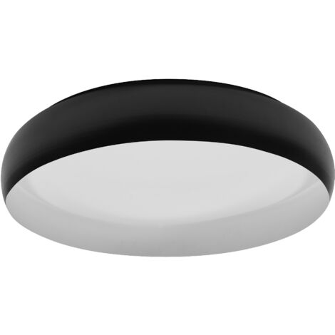 LEDVANCE ORBIS Livia LED-Deckenleuchte mit Metallring, schwarz-weiß, 36W, 2400lm, 3000K, 520mm, 830 freundliches Warmweiß, durch Klicken in 3-Stufen dimmbar, IP20, Montageschrauben und Dübel inklusive