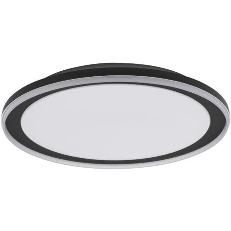 LEDVANCE ORBIS Pederson LED-Deckenleuchte mit Plastikring, schwarz, 36W, 2500lm, 3000K, 830 freundliches Warmweiß, 550mm Durchmesser, IP20 Schutz, Montageschrauben und Dübel inklusive