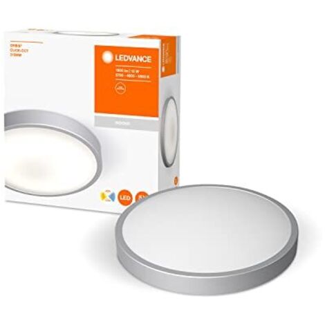 LEDVANCE Plafoniera LED bianco metallico, 14W, 1000LM 2700K/4000K/6000K, controllabile con Click CCT, dimmerabile, 310 mm, lampada da parete e soffitto ORBIS