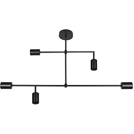 LEDVANCE PLAFONNIER 1906 PIPE STRAIGHT 230V 5XE27 MÉTAL NOIR - 217003