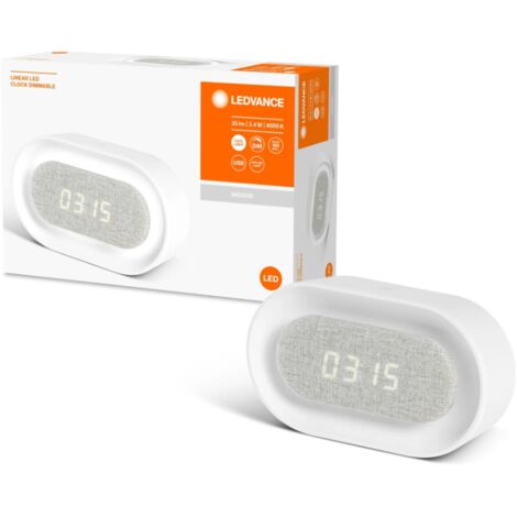 LEDVANCE - Réveil LED lumineux multifonctions USB blanc