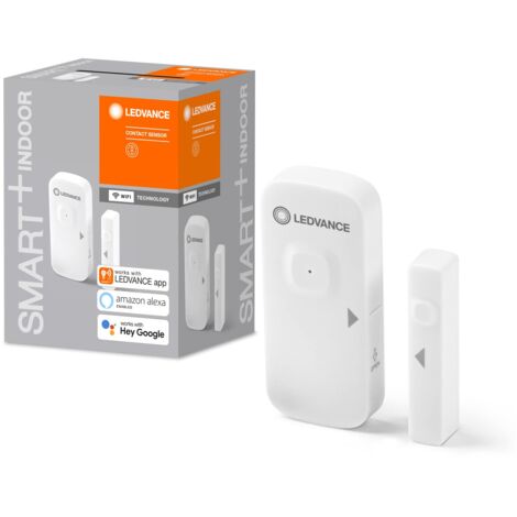 LEDVANCE SMART+ Contact Sensor con tecnologia Wifi per rilevare porte e finestre aperte, controllo tramite smartphone, compatibile con Alexa e Google, confezione da 1