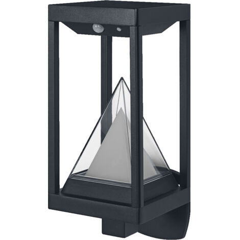 LEDVANCE SMART+ Outdoor Bluetooth Solar-Wandleuchte, mit warmweißem (3000K) und Farblicht, ohne Strom nutzbar, bis 2,5 Stunden Brenndauer bei 100% Licht, wiederaufladbar mit USB-C Kabel, IP44, Sensor