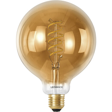 LEDVANCE SMART+ WIFI LED-Lampe, Gold-Tönung, 8W, 650lm, Kugel-Form mit 125mm Durchmesser & E27-Sockel, regulierbares Weißlicht (2200-5000K), dimmbar, App- oder Sprachsteuerung, gute Lebensdauer