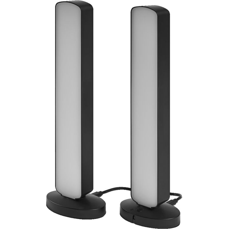 Image of Smart+ wifi led Stehleuchte, klein, schwarz, 2x 2,5W, 2x 480lm, regulierbares Weiß- und Farblicht, dimmbar, diy- und Musikrhythmusfunktion, lange