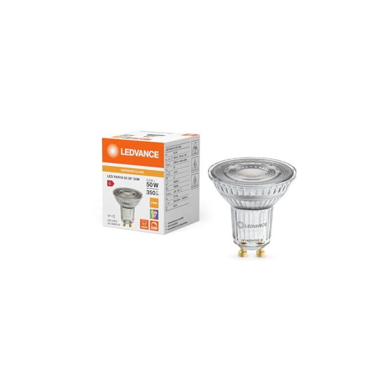 Ledvance - superior spot led réflecteur GU10 PAR16 6W 350LM 36D - 927 blanc très chaud meilleur rendu des couleurs - dimmable -