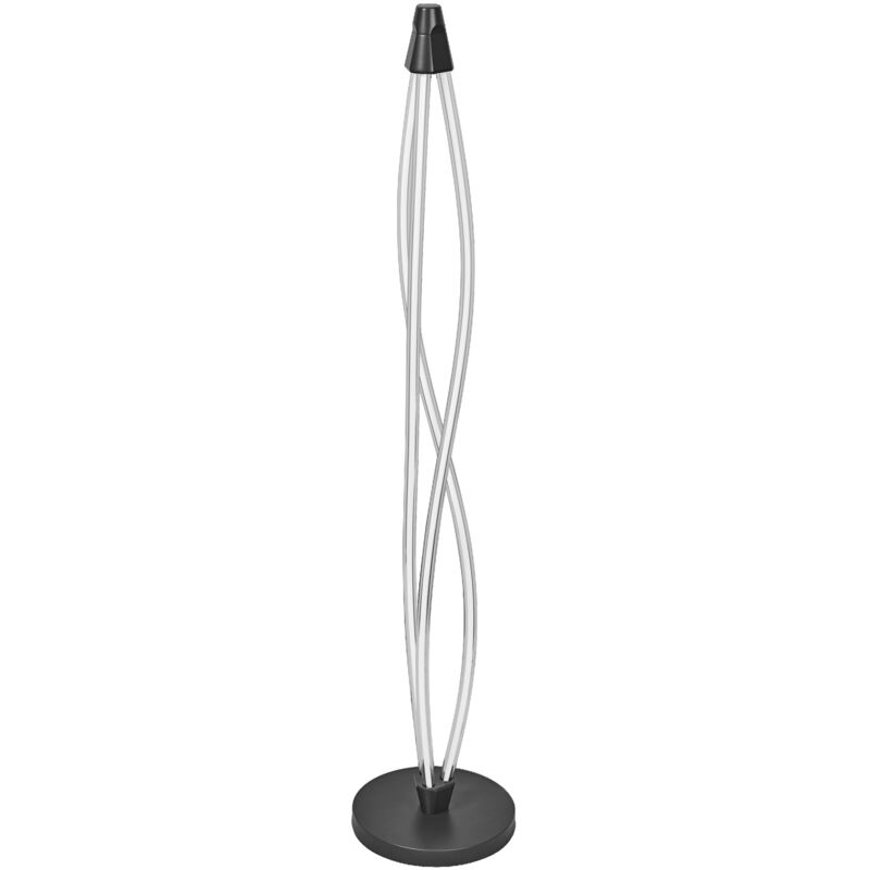 Swirl Floor Lampe sur pied en polycarbonate ondulé avec led et design filament, 22 w, 2400 lm, 3000 k, 830 blanc chaud, dimmable, gris foncé, 260 mm,