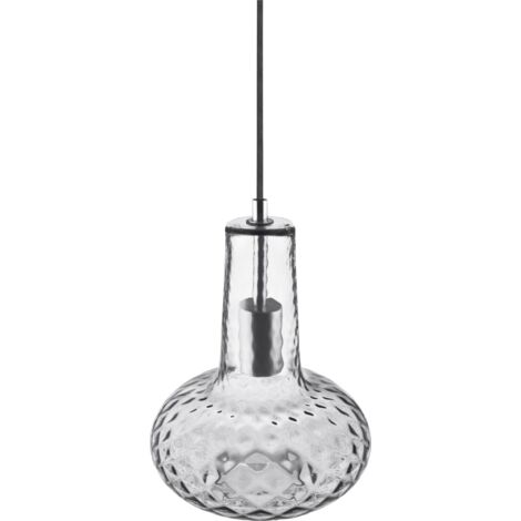LEDVANCE Vintage Edition 1906, plafonnier avec culot E27, verre gris fumé, sans ampoule, pendentif poire sculptée