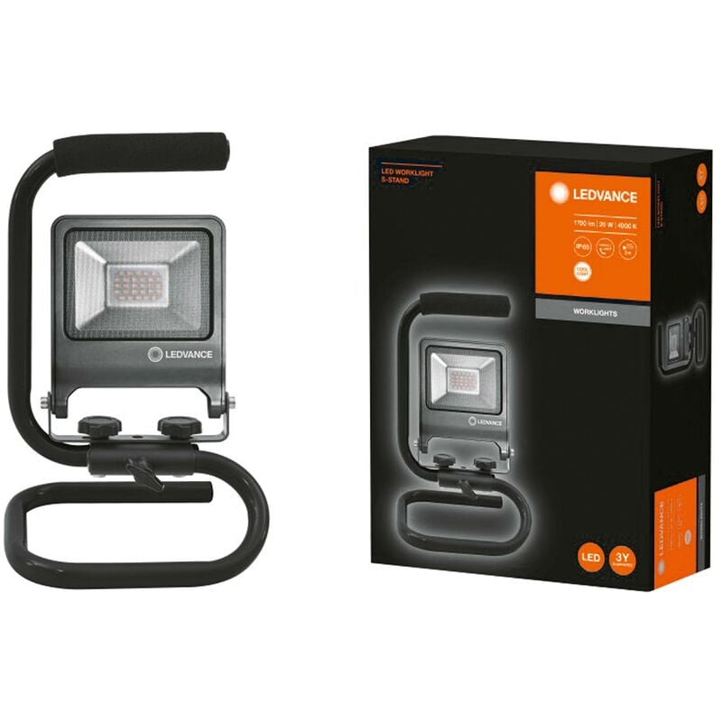 Tragbares LED-Arbeitslicht mit S-Stand schwarz