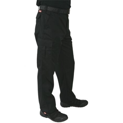 Lee Cooper LCPNT205 Pantaloni Cargo classici da lavoro multitasche per uso intensivo e di facile manutenzione da uomo, Nero, 30W / 31L