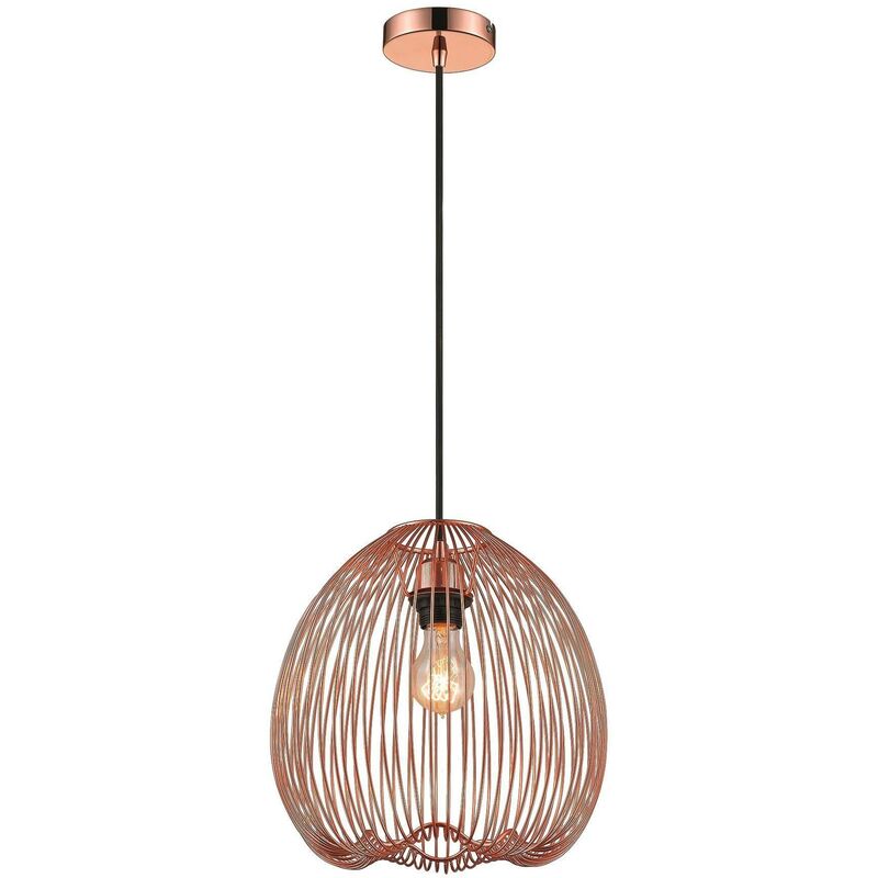 Spring Lighting - 1 Light Wire Ceiling Pendant Copper, E27