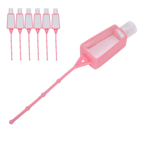 leere 30-ml-Reiseflaschen mit auslaufsicheren Verschlüssen, tragbares Behälterset für Shampoo und Duschgel (rosa rechteckige Box)