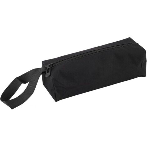 Leerer Werkzeugkoffer, 25 cm lange wasserdichte Nylon-Canvas-Tasche mit Reißverschluss, kleine Werkzeugtasche, tragbarer multifunktionaler Werkzeugkoffer (Schwarz)