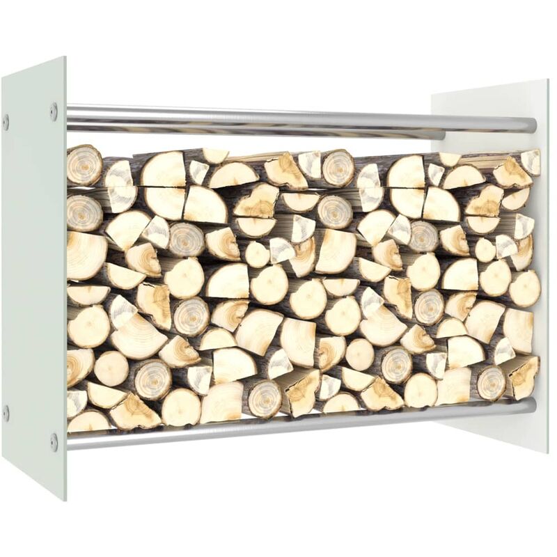 

Leñero de vidrio blanco 80x35x60 cm - Blanco