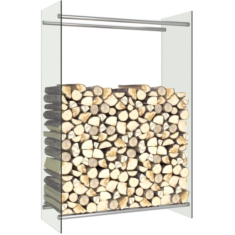 

Leñero de vidrio transparente 80x35x120 cm - Transparente