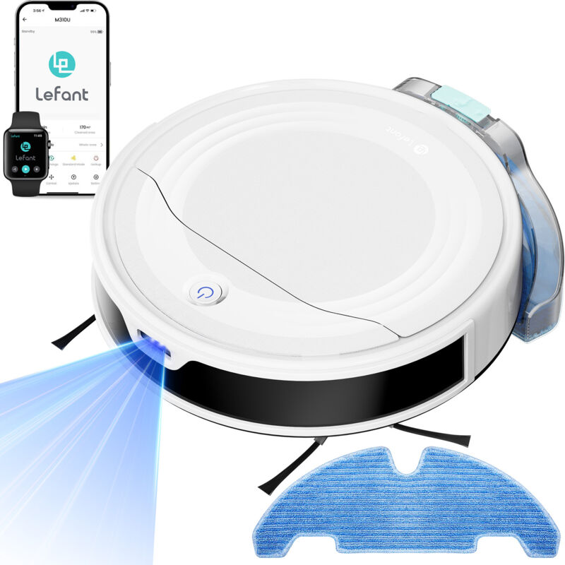 Lefant M310 Ultra Robot Aspirateur Laveur, 6000 Pa, Navigation Laser dToF, Évitement Précis d'Obstacles, Anti-Enchevêtrement, Idéal Poils d'Animaux &