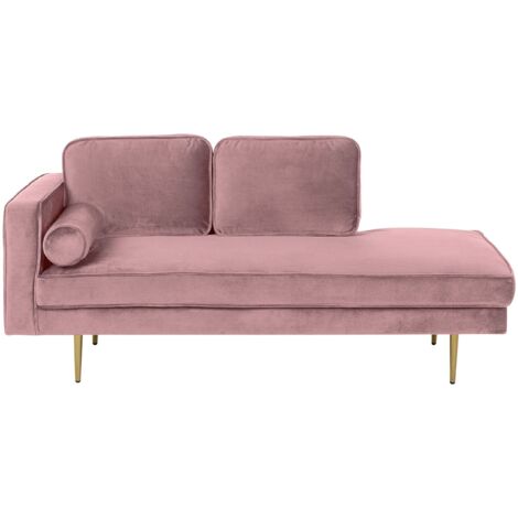 Left-Hand Chaise Lounge MIRAMAS Velvet Pink