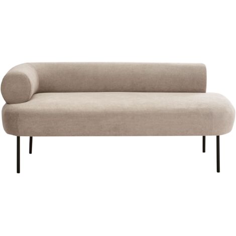 Left-Hand Chaise Lounge MIRMANDE Fabric Taupe