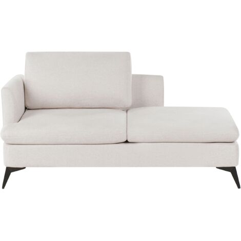 Left-Hand Chaise Lounge SIEVOZ Fabric Light Beige