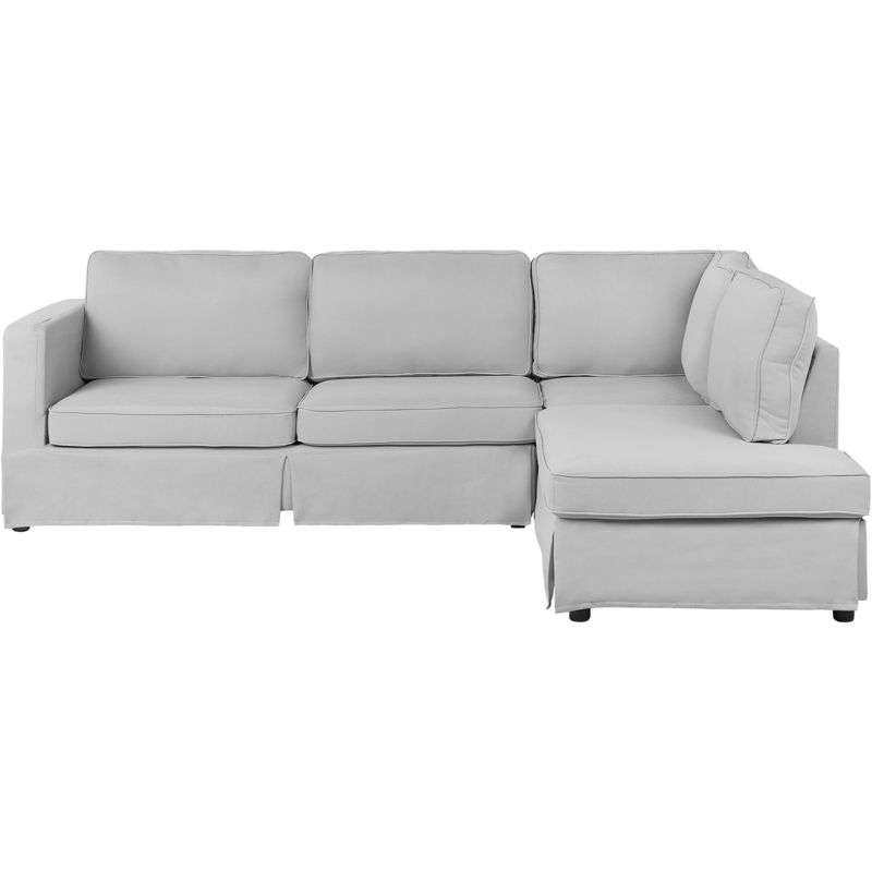 Left Hand Fabric Corner Sofa Light Grey Holmen 160798 Left Hand Fabric Corner Sofa Light Grey