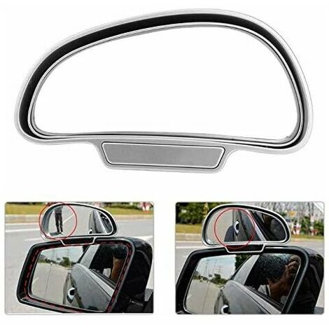 Left + Right Blind Spot Mirror, Silver Blind Spot Mirror Anle Adjustable Hot Car Auxiliary Mirror