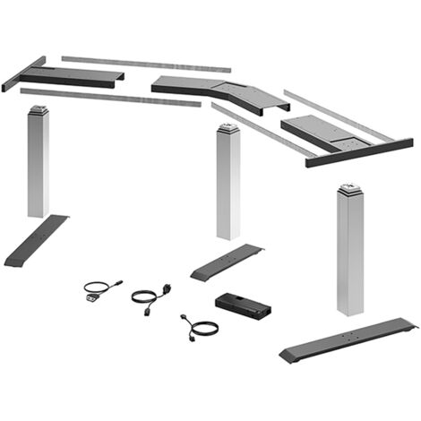 LegaDrive Systems Tischgestell-Set 135°-Winkel, silber, graphitgrau