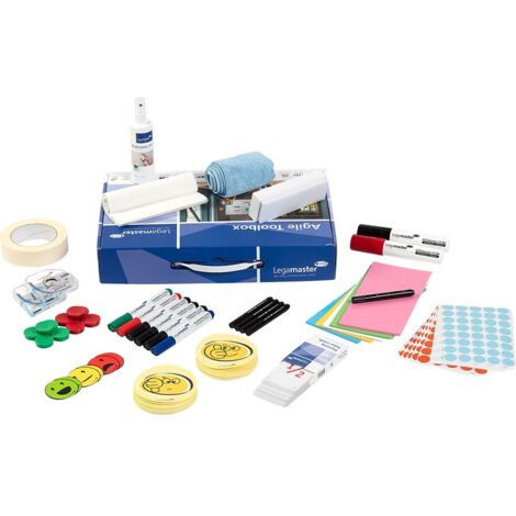 LEGAMASTER Moderationsbox Legamaster Agile Toolbox 39 x 27 x 67 cm (B x H x T) Karton blau