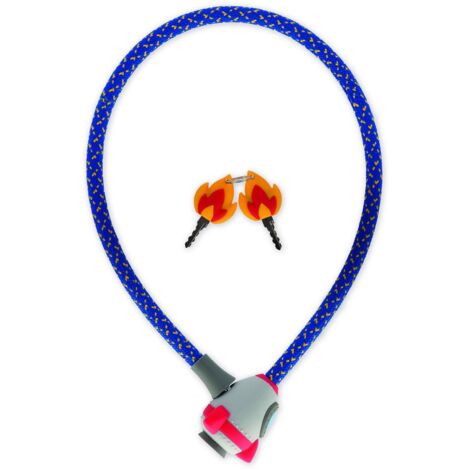 Legami - Bike Lock, Lucchetto per Bicicletta con Chiave, Tema Space, Esterno in Poliestere, Interno in Metallo, Lunghezza 75 cm, Accessori Bicicletta Bambini