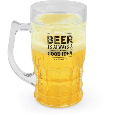 Legami - Boccale di Birra Refrigerante, 440 ml, in PS, EPS, Liquido Refrigerante, Dotato di Doppio Fondo, Mantiene le Bevande Fresche più a Lungo, Tenere in Freezer per 2 Ore, 1 Unità (Confezione da 1