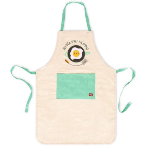 Legami - Grembiule da Cucina Uomo Donna, Super Chef, Tasca Frontale, Regolabile, Taglia Unica, Lavabile in Lavatrice, Dimensioni 56 x 76 cm, Tema No Idea What I am Doing