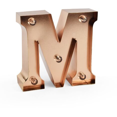 Legami-Mini Decorativa Luminosa, Gancio Posteriore per Appendere Muro, Tasto ON/off, 3 Batterie già Incluse, Luce Color Bianco Caldo, Lettera M, Medium, LELI0013