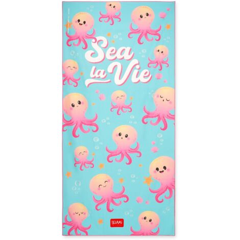 Legami - Telo Mare Leggero, Telo Mare in Microfibra, Salvietta da Spiaggia Compatta, Antisabbia, Asciugatura Rapida, Ultra Assorbente, Asciugamano Salvaspazio, 85 x 180 cm, Octopus