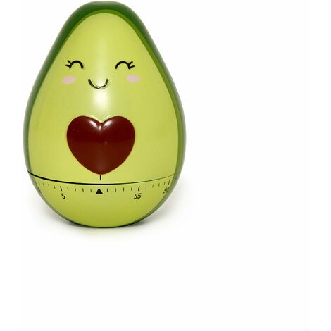 Legami - Timer da Cucina, regolabile manualmente, 60 Minuti, senza Batteria, Ø 6 cm, Tema Avocado
