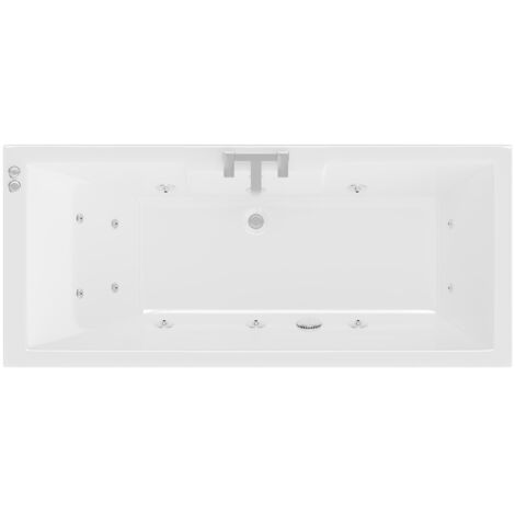 Legend 1600mm x 700mm Left Hand 12 Jet Chrome V-Tec Single Ended Whirlpool Bath
