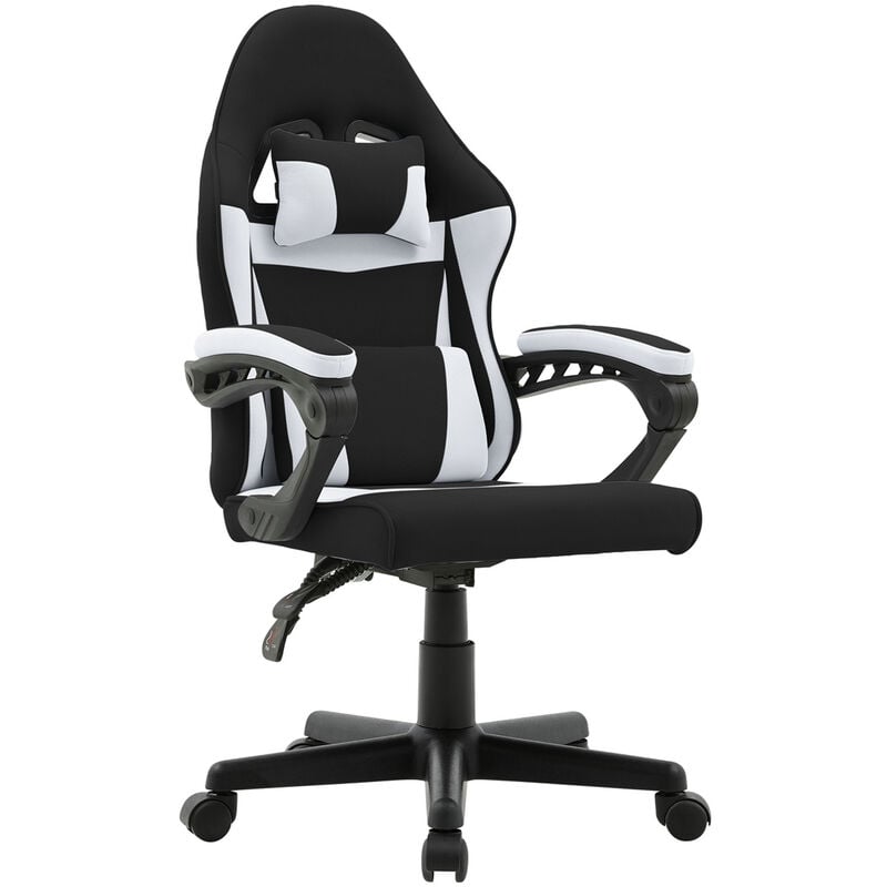 mobilier deco - legend - fauteuil de bureau enfant en tissu noir et blanc