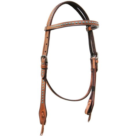 Légèrement huilé - Tête de lit Western Pool avec inserts turquoise