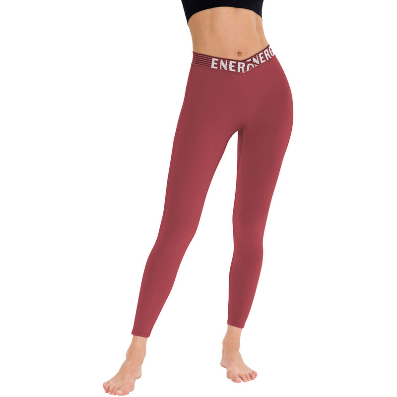 

Legging de entrenamiento para mujer, estampado de letras, secado rapido, cintura alta, control de abdomen, deporte, correr, pantalones de yoga,Rojo,