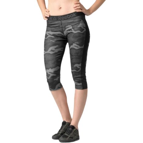Leggings da allenamento REEBOK WOR PRINTED SL CAPR XXS 3/4 da donna