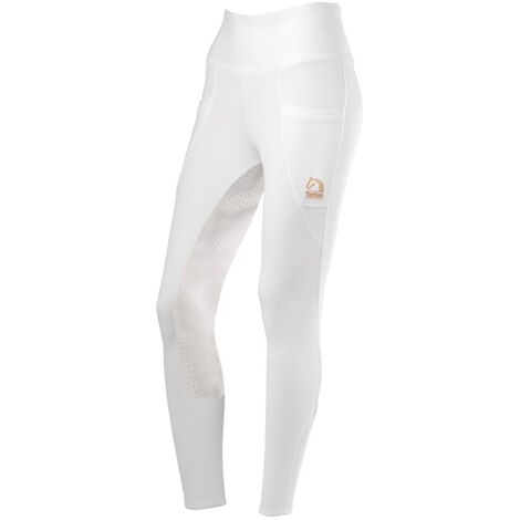Leggings da equitazione donna Begonia full grip con fascia alta in vita: 38 IT, Fucsia