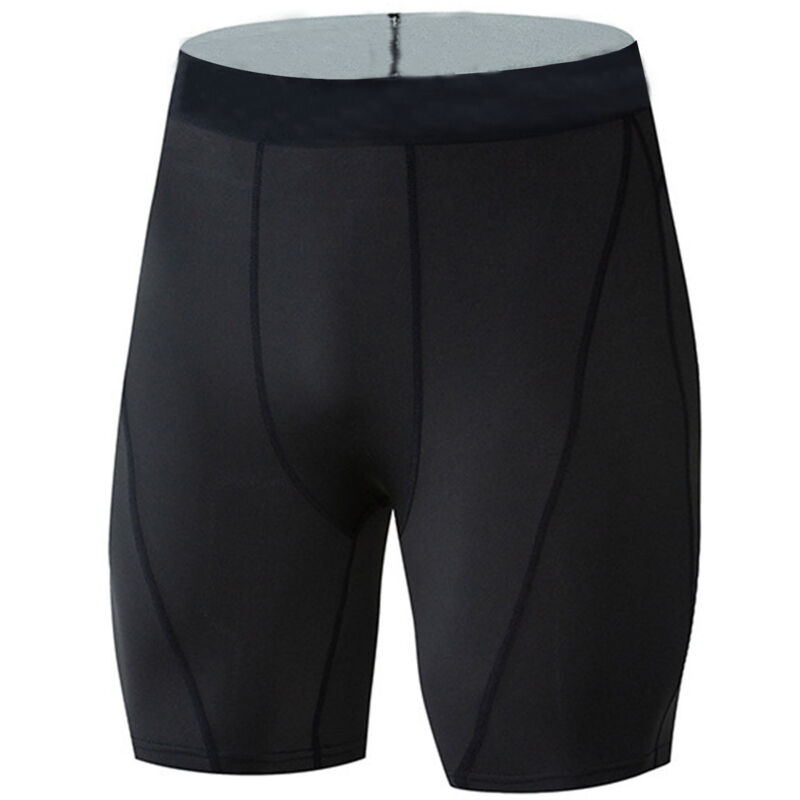 Leggings Hombre Courtes en Polyester Élastique Séchage Rapide pour Sport Football Basketball Noir Taille XL