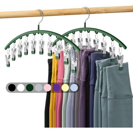 Leggings-Organizer für den Kleiderschrank, Metallbügel für Yogahosen, 2er-Set, platzsparend, grün