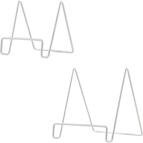 Leggio in metallo, 2 pezzi, supporto per libri da cucina, semplice supporto per lettura, supporto decorativo per cornice fotografica, supporto per telefono, 2 misure (bianco)