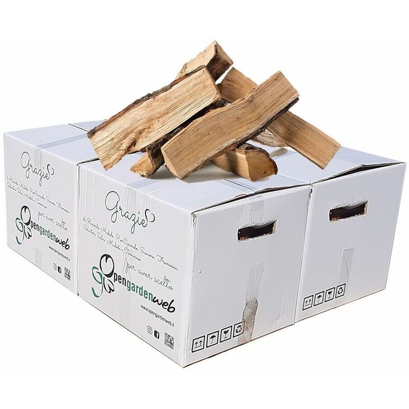 Legna Da Ardere Di Ulivo + Accendifuoco - Confezione 3 Pezzi Legna + 1 Cubetto - Naturale E Profumata - Foto 5