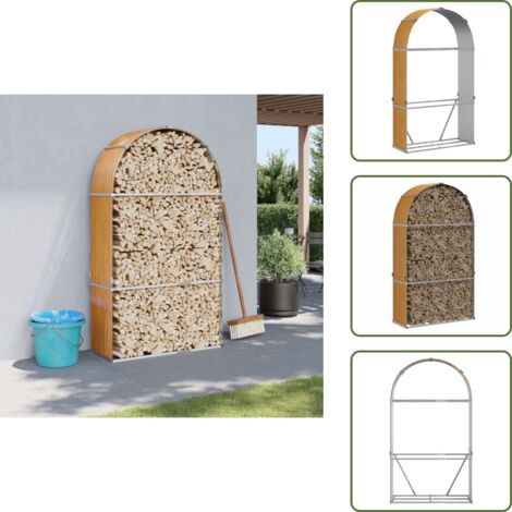 Legna da ardere - vidaXL Portaceppi Effetto Legno 120x45x210 cm in Acciaio Zincato - Portalegna all'aperto