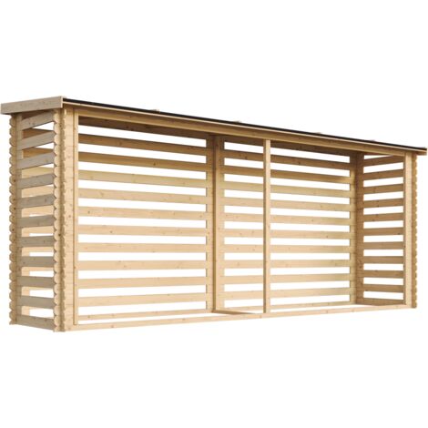 Legnaia da Esterno in Legno - Portalegna da Esterno - Casetta da Giardino in Legno - Porta Legna per Esterno 112x458xA199 cm/6,7 m3 TIMBELA M203