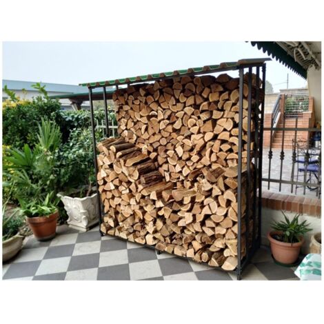 Legnaia tettoia in acciaio verniciato antracite eco 180x70xh200 cm